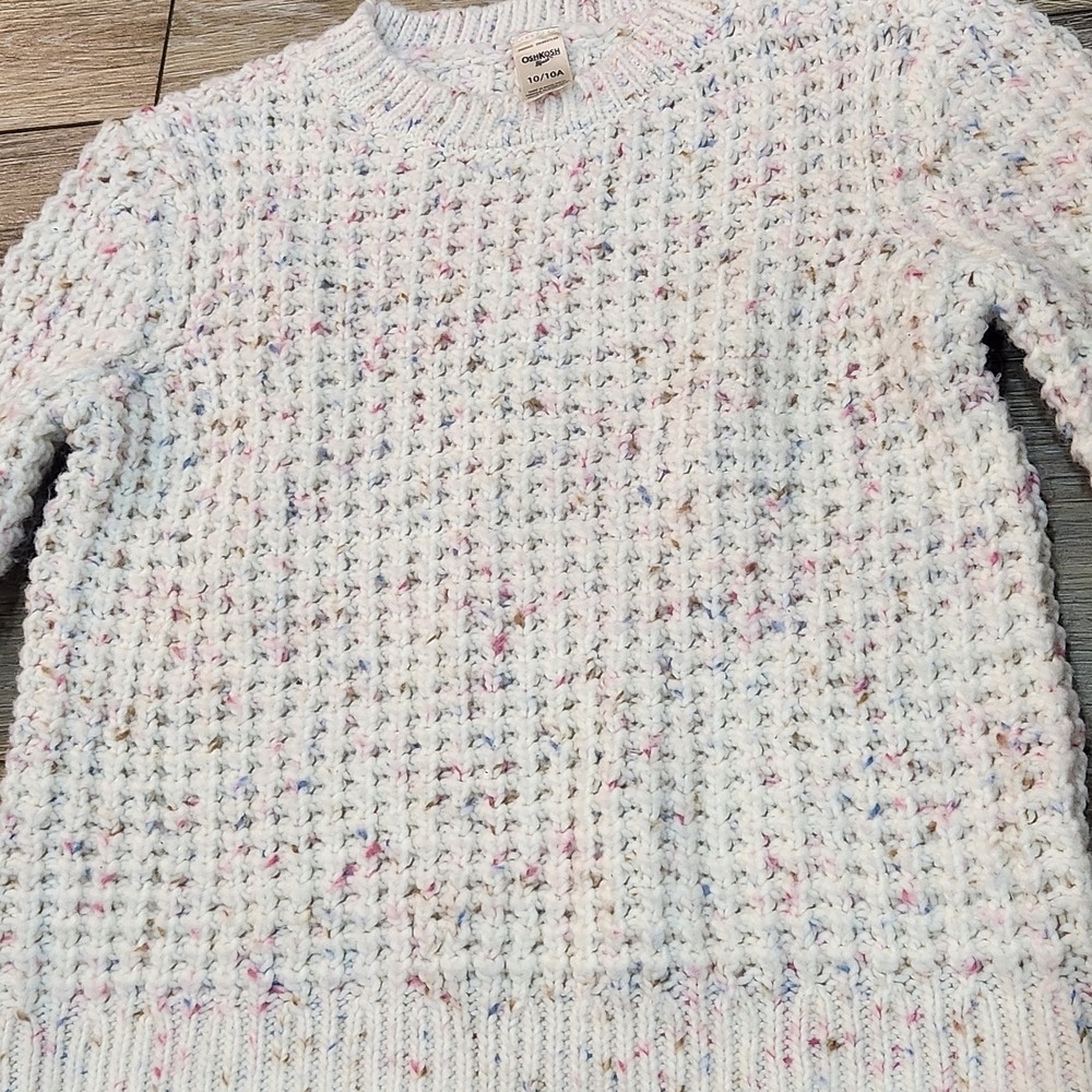 OshKosh B'gosh White Speckled Crew Neck Sweater - Picture 2 of 6